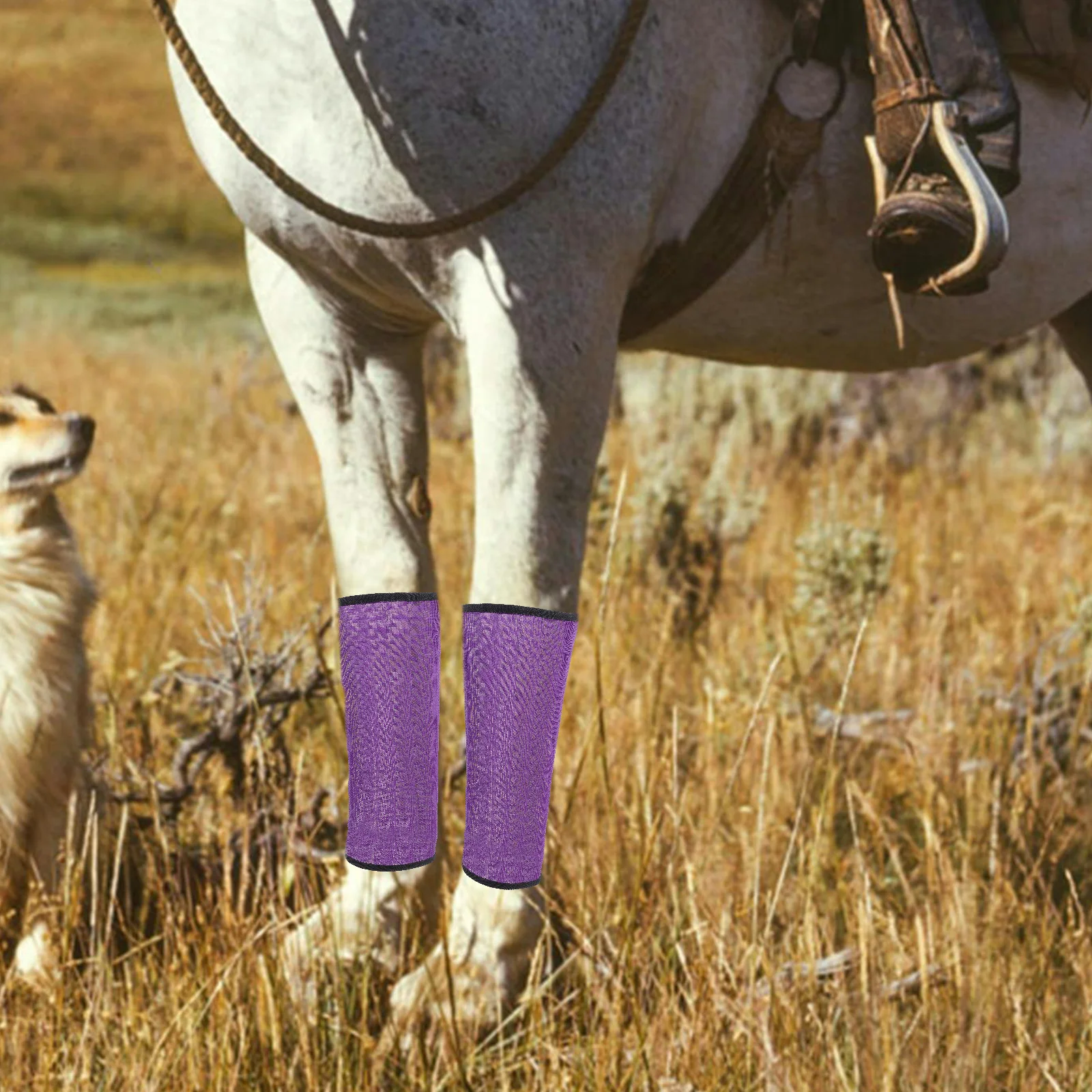 

4 Pcs Anti-mosquito Fly-proof Boots Riding Polyester Horse Leg Protective Cover