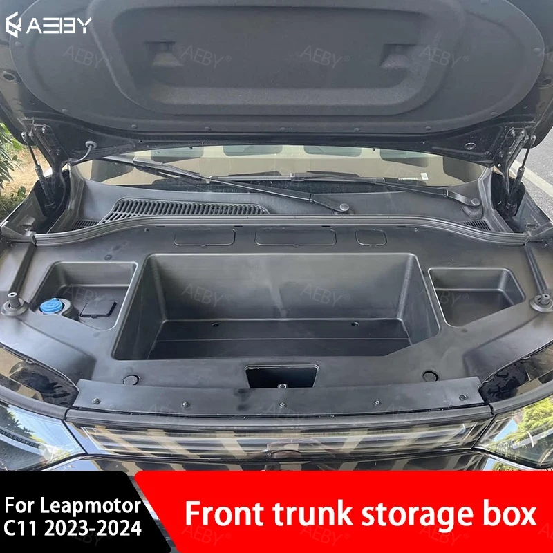 For Leapmotor C11 2023-2024 Engine Bay Organizer,Custom Fit Frunk Organizer Tray,Multi-Compartment Storage Box,Anti-scratch