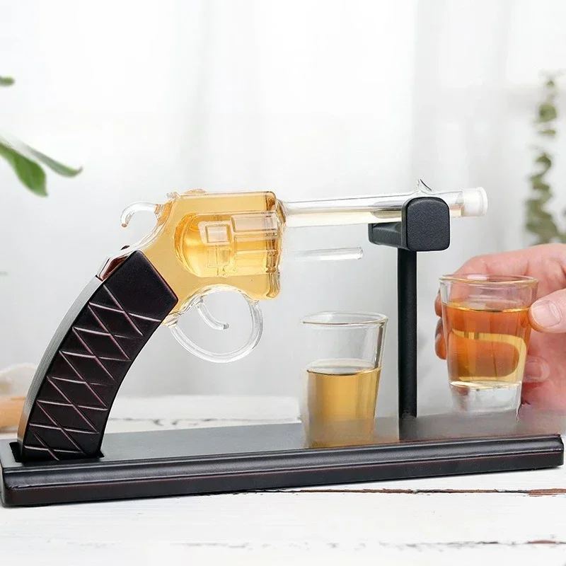 Decanter shape: with cup, with wooden frame, wine set, decanter set, crystal