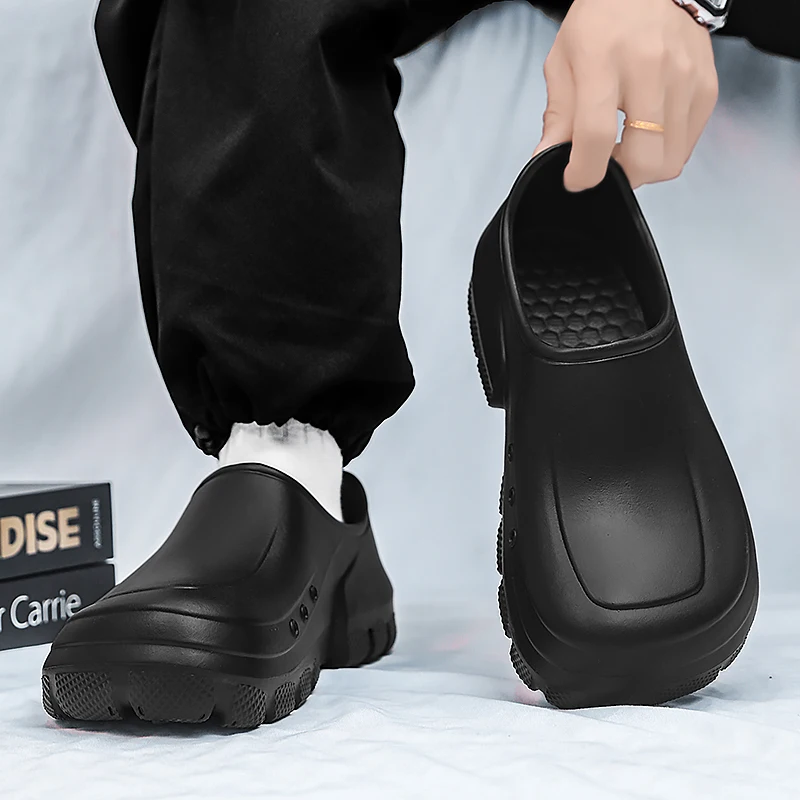 2025 Summer New Men's Fashion Trend Selection Main Promotion Sandals, Slippers, Kitchen Shoes, Anti Slip and Oil Proof Toe Shoes