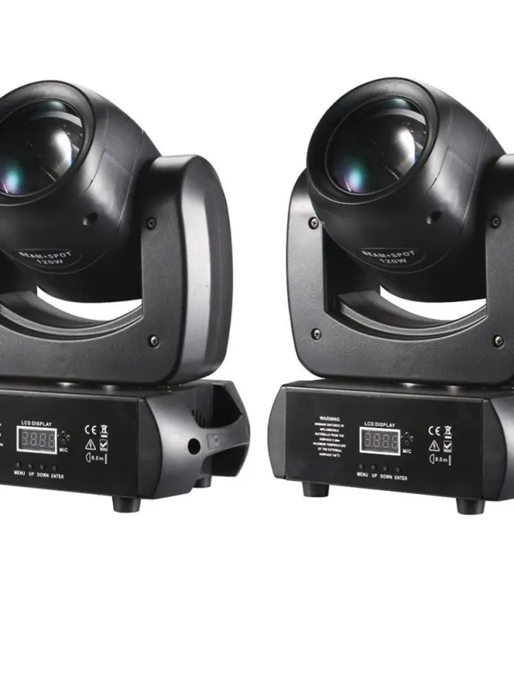 2 STKS Mini LED Mobiele Phare 120 W + Projecteur + 8 Prismes Rotatifs Dj Disco Dmx Effet D'éclairage De Scène Lumière - afbeelding 2