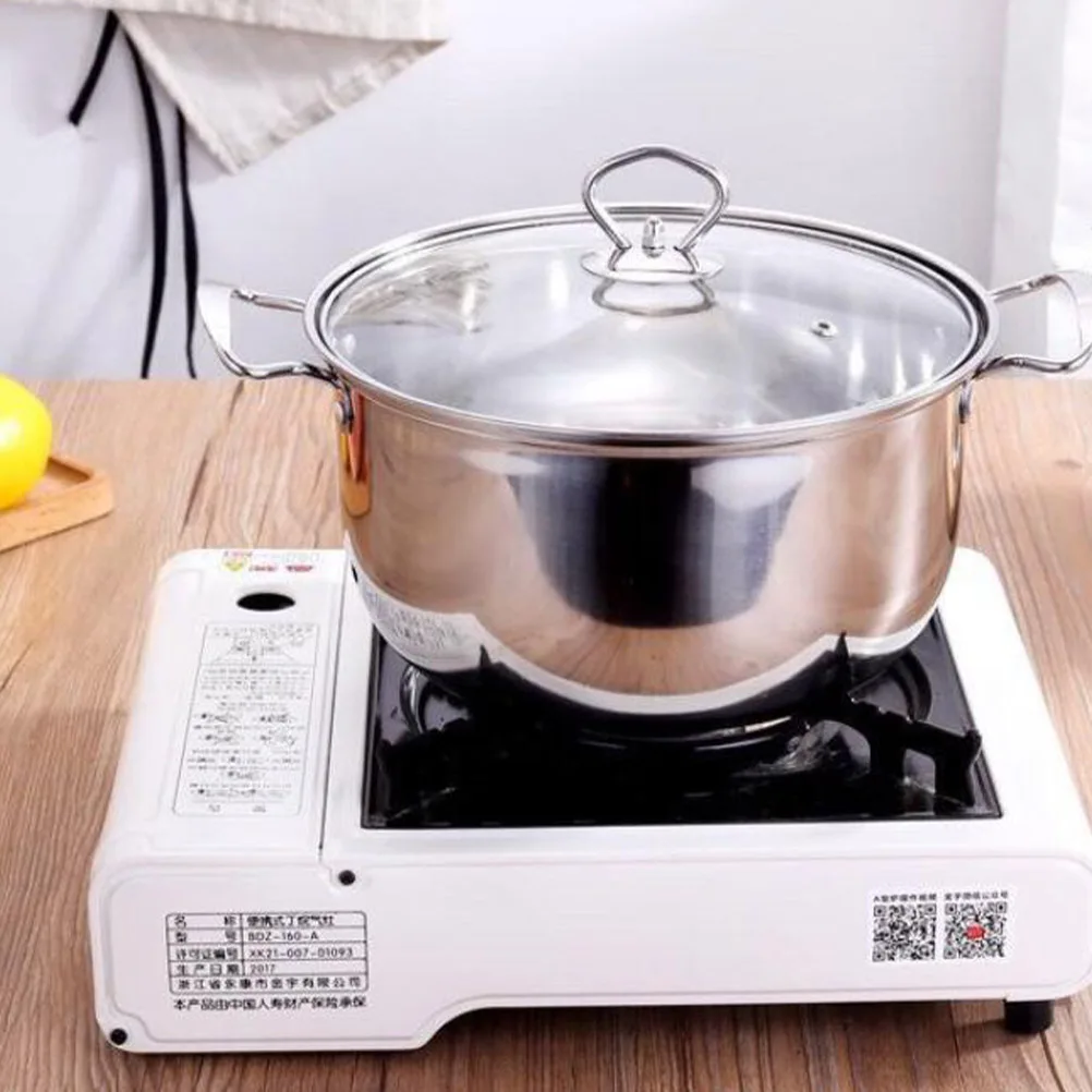

Non-Stick Soup Stainless Steel Energy Saving Cooking Pot Tempered Glass Lid Heat Resistant Handle Multi Heat Source Steamer Pot
