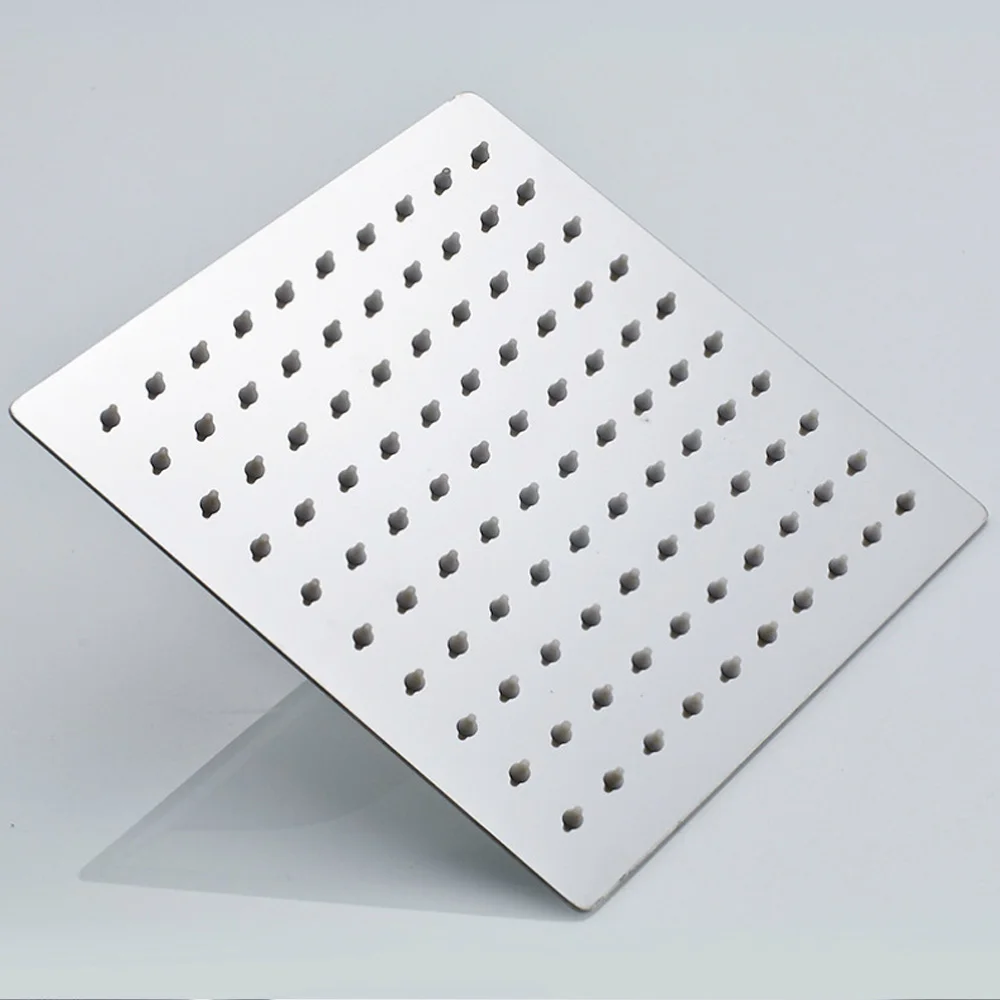 Cabezal de ducha de baño, cabezal de baño de lluvia ultrafino cromado, accesorios de ducha de baño de acero inoxidable montados en la pared