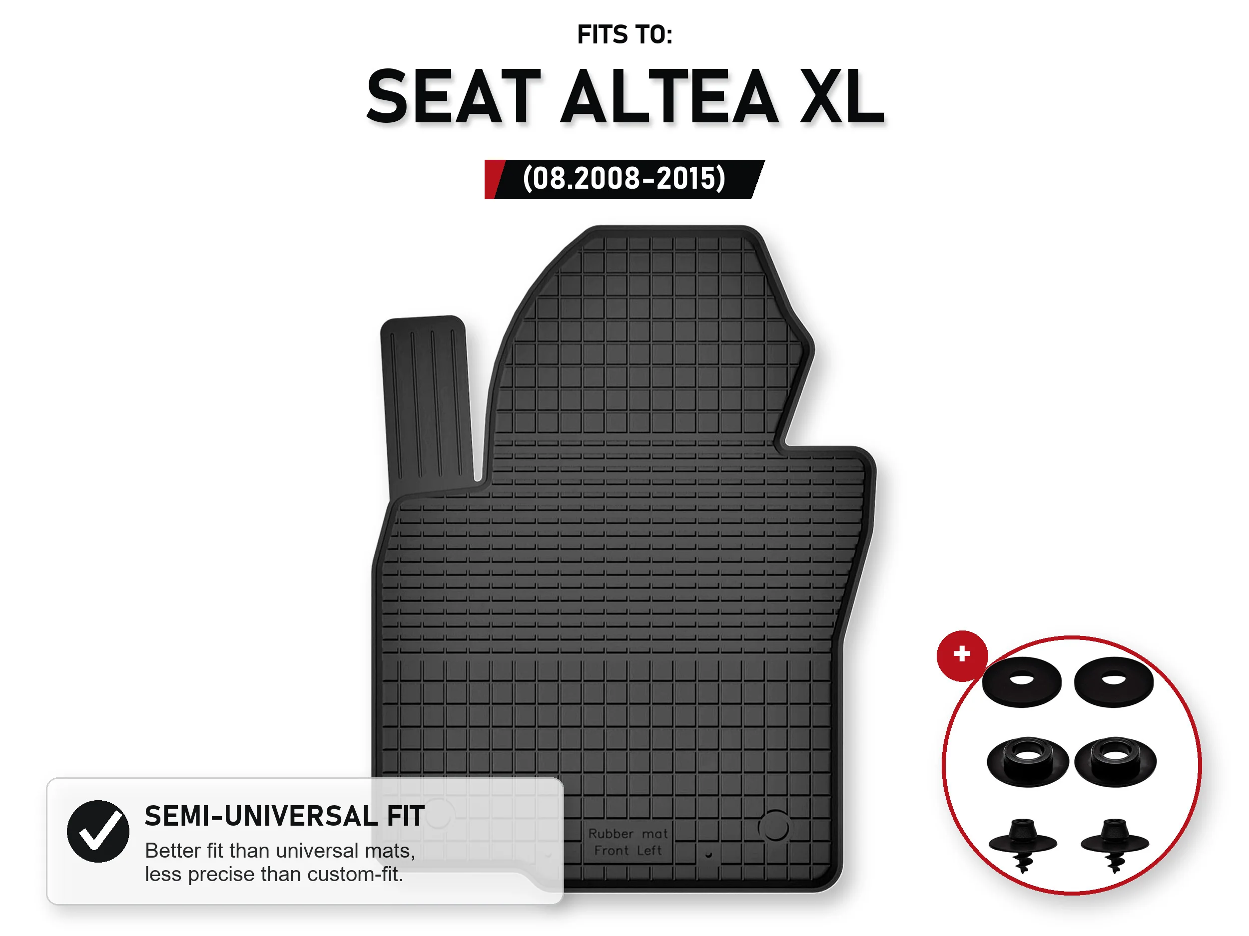 Bestuurdersmat voor: Seat Altea XL 08.2008-2015 Minivan met stoppers
