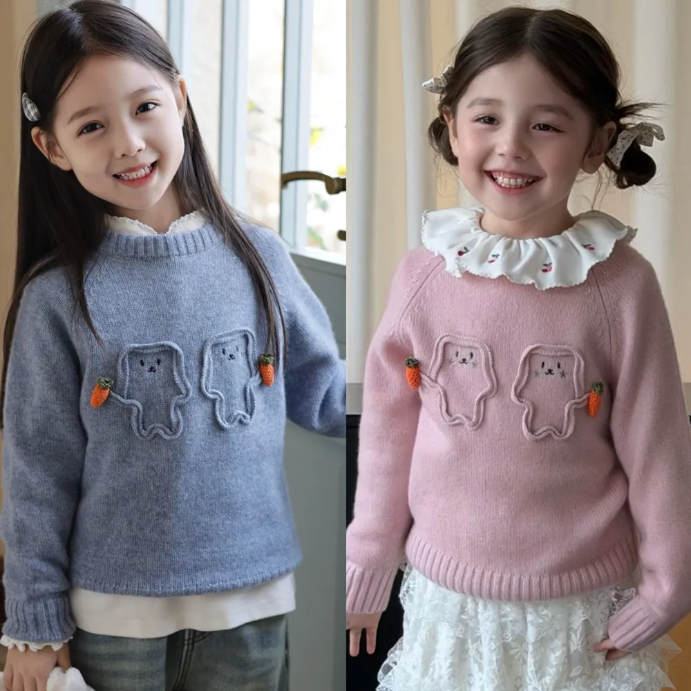 

Non-refundable sweater kids clothes 100% Cashmere girls sweaters Adorable embroidery Solid color sweater boys and girls Knitwear