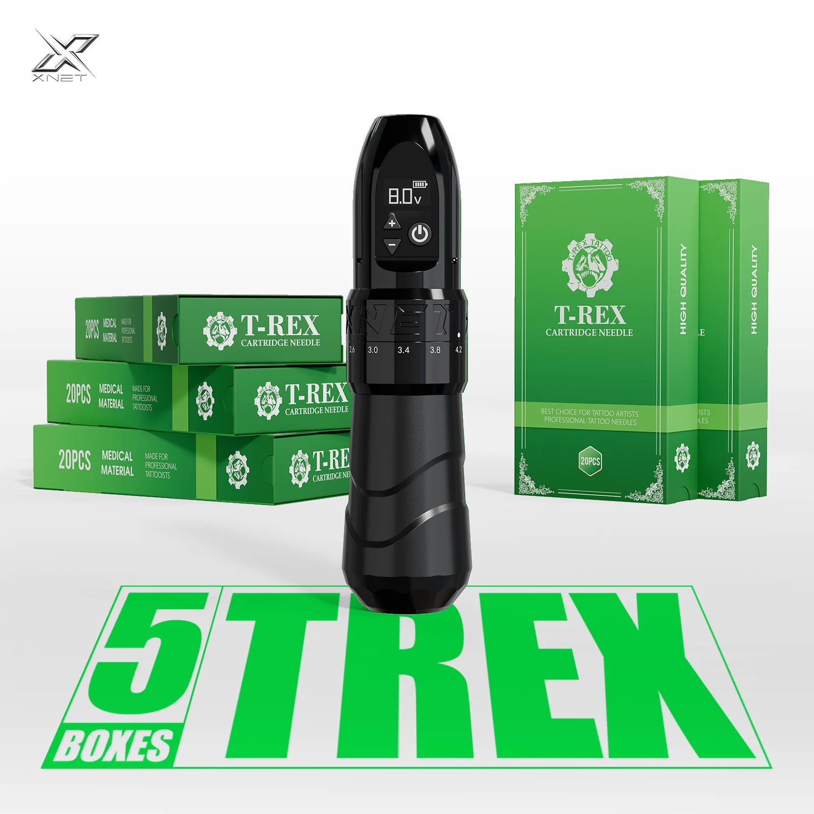 

XNET F2 Wirless Tattoo Machine Kit Custom Motor 2400mAh Battery Ratory Pen 100pcs Cartridges Set 3RL 5RL 7RL 7RM 9RM For Tattoo