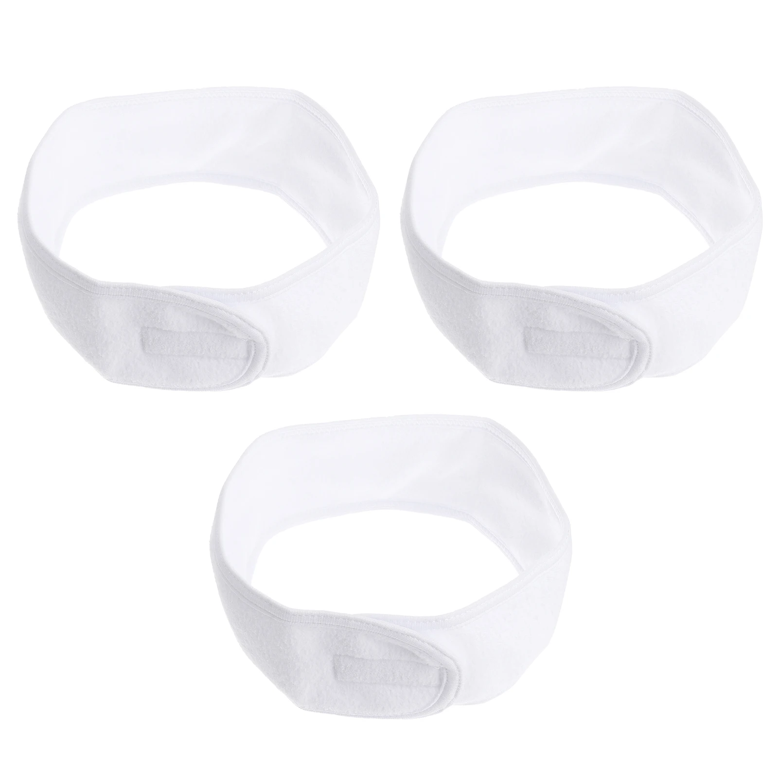 

Soft Cloth Hair Band 3Pcs Spa Makeup Headband Adjustable Stretch Yoga Headband White Color