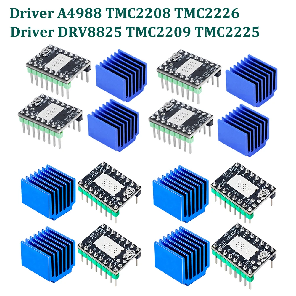 

Control Board Driver A4988 TMC2208 TMC2226 StepStick DRV8825 Stepper Motor Driver 3D Printer Parts Motor Drive Module