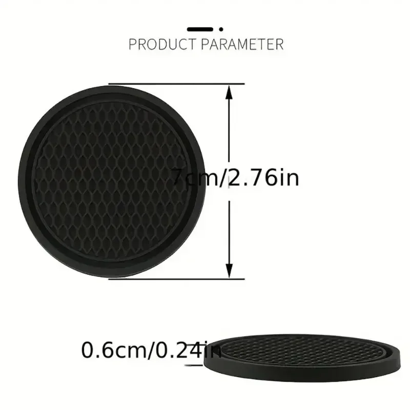 2PCS Universal Car Cup Holder Water Bottle Holder Non-slip Waterproof Rubber Cushion Black Coaster Auto Interiors Accessories