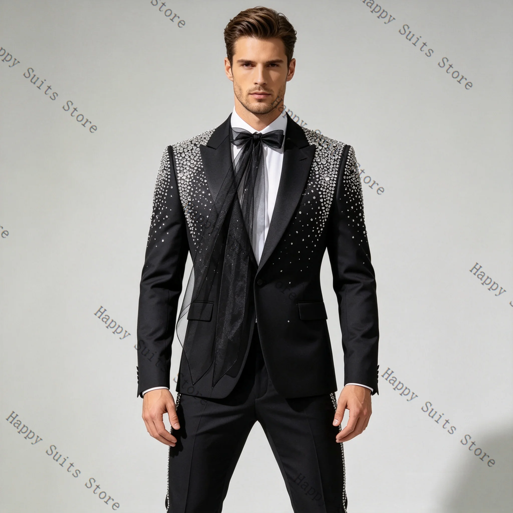 Crystals Men Suit Set 2 Pcs Bo - Men'S Formal Wear Bow Ties review and price