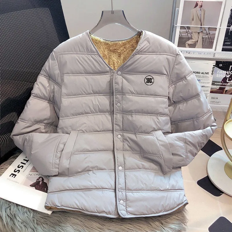 

New Winter Men Golf Jackets Down Cotton Villus Warm Windproof Golf Wear Coats Men's Fashion Light Thin Cotton-padded Jacket 골프웨어