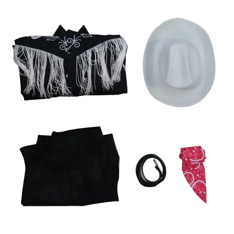 2025 22 فيلم جديد مارجوت روبي باربي كين تأثيري للرجل الكبار البقرة السوداء الصبي هالوين ازياء الوردي بذلة دور Pla