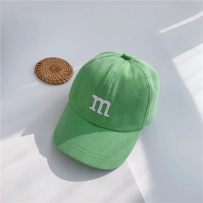 Children\'s Kids Baseball Cap for Girl Boy Spring Summer Baby Sun Hat M Letter Embroidered Toddler Peaked Caps кепка 아기모자