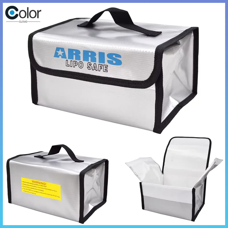 Bolsa de seguridad Arris Lipo, 215 × 155 × 115mm, bolsa a prueba de explosiones resistente a altas temperaturas para almacenamiento de carga de batería de litio modelo Rc