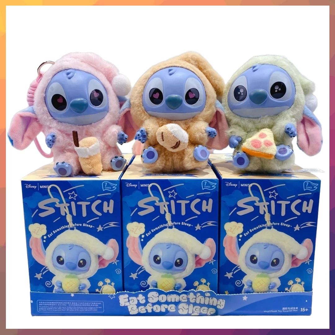 

New Stitch Blind Box Bag Eat Some Thing Before Sleep Series Vinyl Pendant Cute Doll Mystery Box Fluffy Doll Surprise Adult Gift