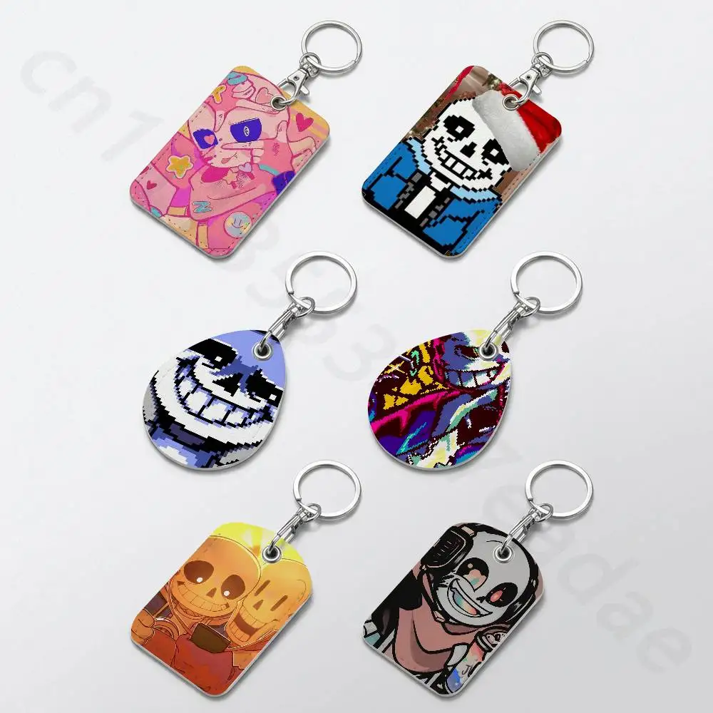 S-Sans Undertale Game  Holder Keychain For Bank Business Work Card Holder Student Card Protective Case Bus Card