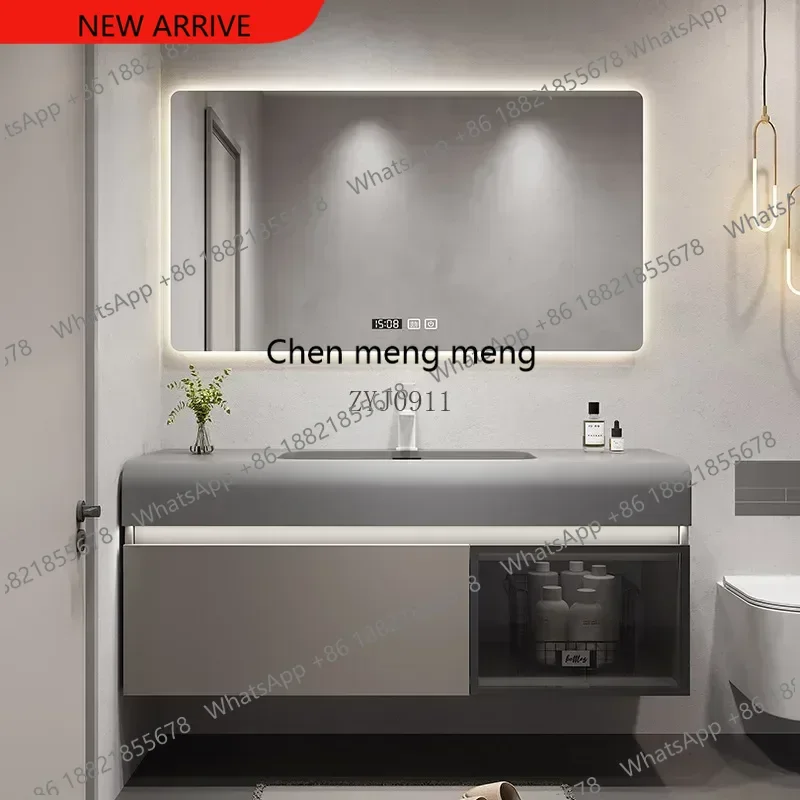 

F182 Роскошный простой шиферный шкаф для ванной комнаты, шиферный встроенный умывальник, раковина из цельного дерева, туалетный столик, мебель для ванной комнаты