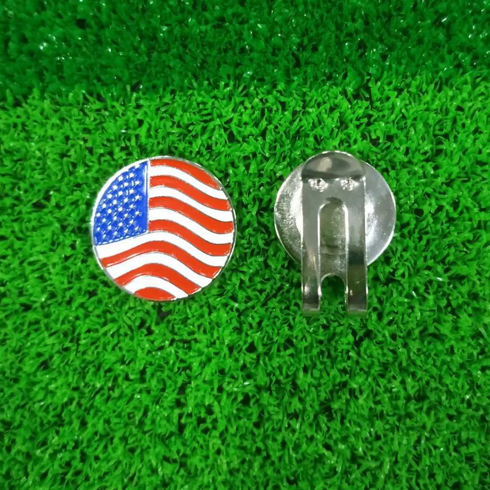 

2Pcs Flag Design Ball Marker Hat Clip Magnetic Alloy Golf Tool Strong Hold No Fall Off for Players Accessories Gift Idea