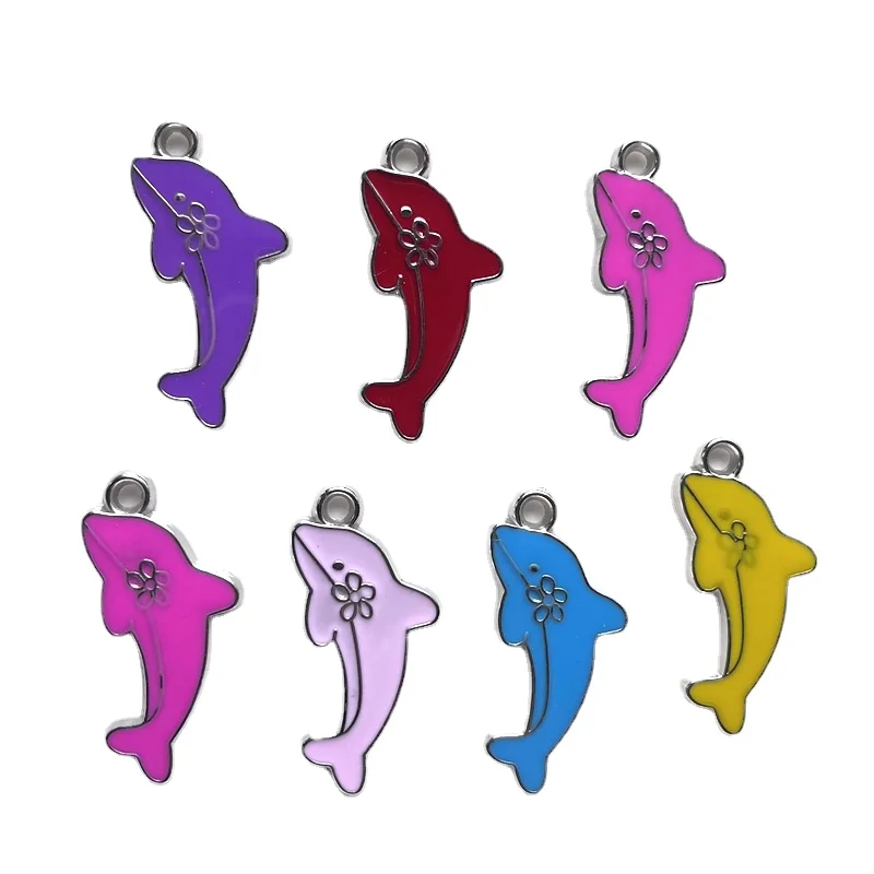 10pcs random mixed acrylic Dolphin Pendant diy jewelry decorative accessories Earrings bracelet beaded decoration