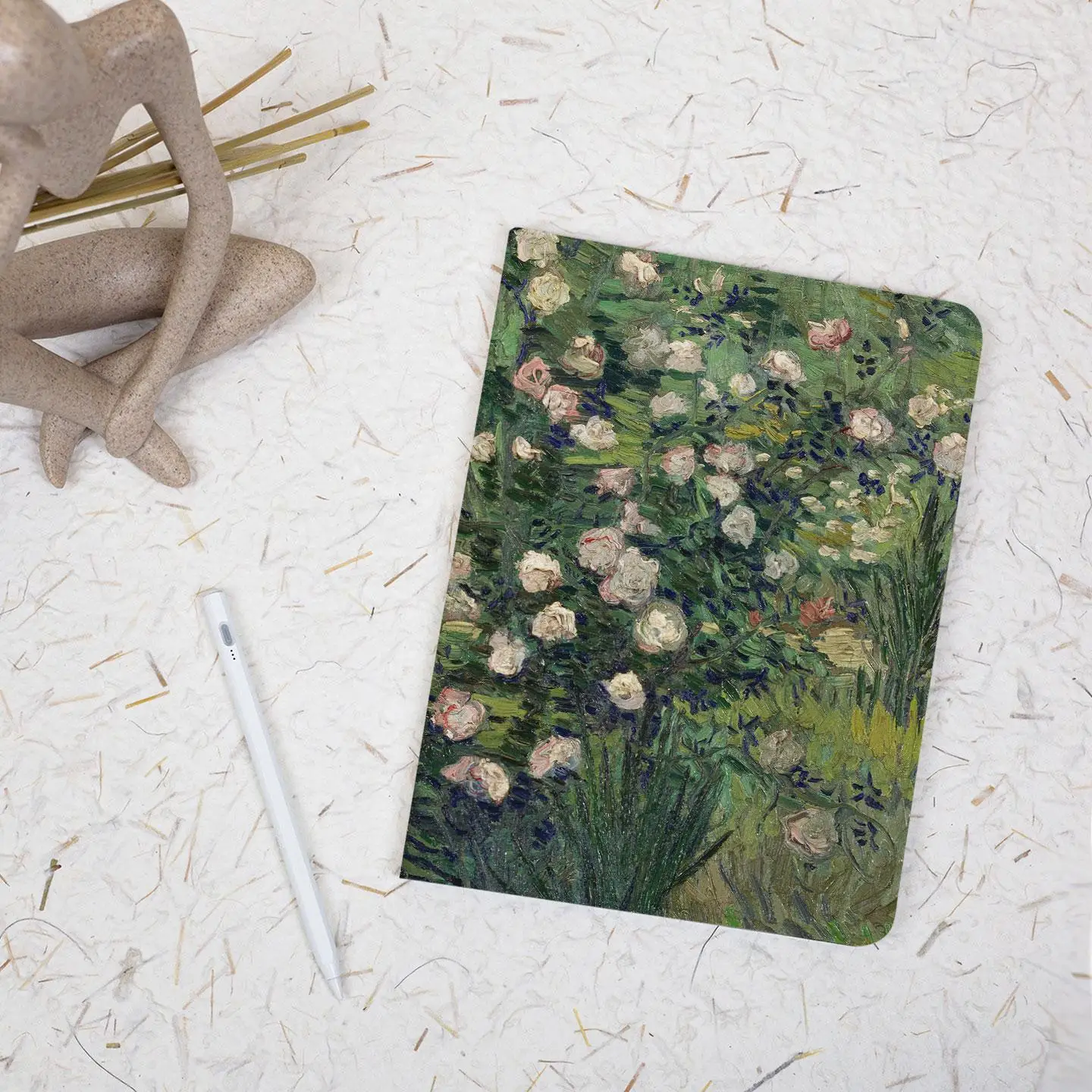 

Van Gogh Roses Draw iPad Case for Apple iPad 9.7" 10.2" 10.5" 11 inch iPad Air 6 5 4 iPad Mini 7/6/5 iPad Pro 2022 2021 2020
