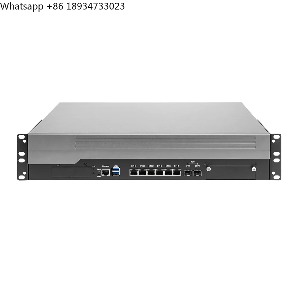 2U Industrial Firewall Router 6 LAN RJ45 2 SFP 10GbE X99 C612 Xeon E5 V3/V4 ROS PfSense OPNsense