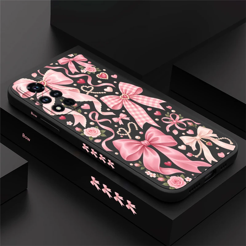 Bow Knots Flower Phone Case For Honor 600 Pro 400 70 Lite 500 200 90 Smart 50 SE 20 9C 9X Pro Shockproof Silicon Soft Cases Etui