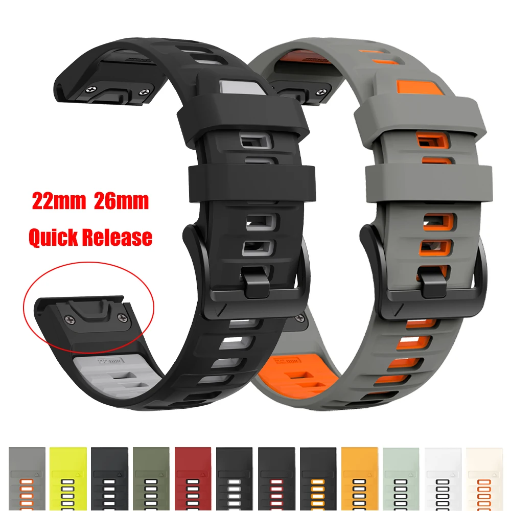 Für Garmin Fenix 8 PRO 7X7 6X6 Band 22mm 26mm Silikon Uhrenarmband Quatix 8 7X/Forerunner 970 965/Enduro 3 2 Offizielles Armband