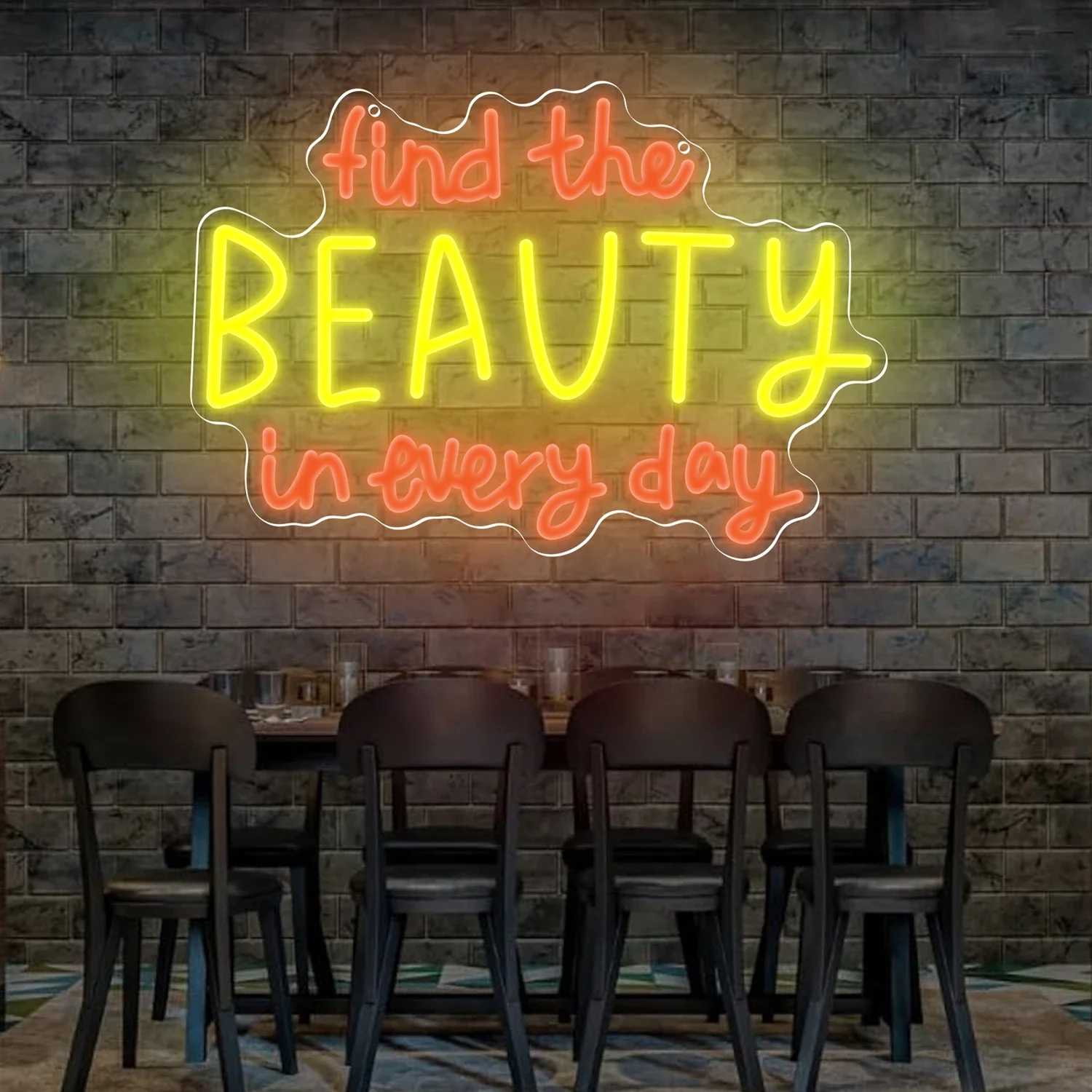 

Найдите красоту в каждом дне: неоновая вывеска, декор для кафе, светодиодный неоновый светильник с регулируемой яркостью, питание от USB, для спальни, ванной комнаты, декора стен.