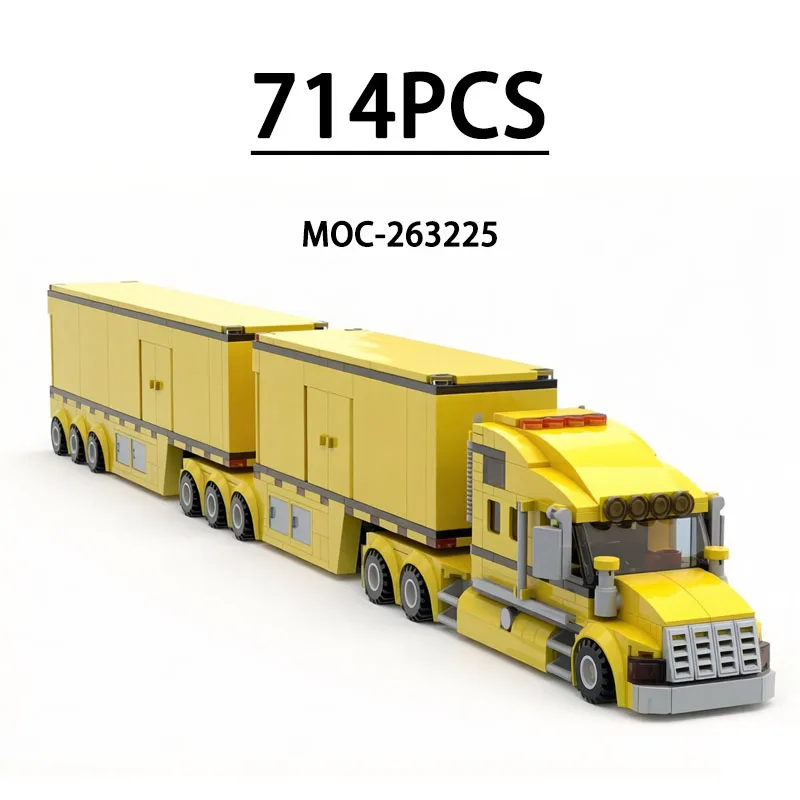 

MOC-263225 Building Blocks 6-Wide Transport Truck Assembly Model 714 Pieces Educational Birthday Christmas New Year Toy Gift