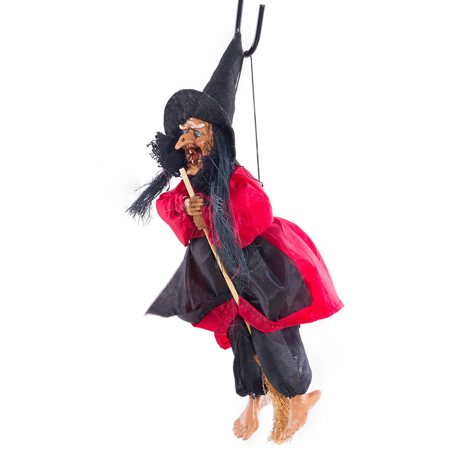 Halloween Hanging Witch Doll Wicked Witch Decoration Toys Flying Witches Decor Prop for Outdoor Lawn Yard Patio Decoration