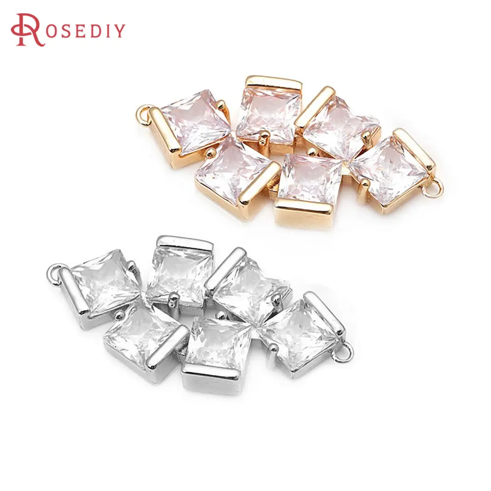 4PCS Brass Zircon 2 Holes Tree Leaf Connect Charms Pendants Necklace Earrings Diy Jewelry Accessories Rosediy official-website