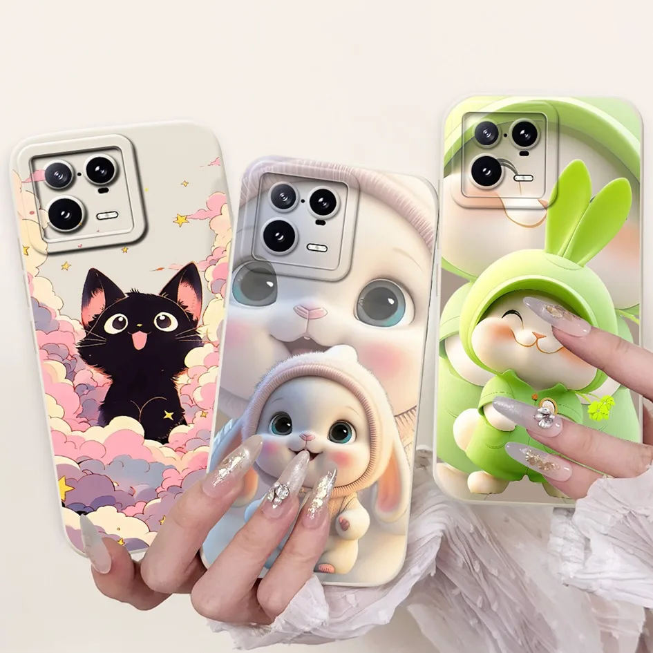 

Для Xiaomi 13 Pro чехол противоударный силиконовый мягкий ТПУ милый мультяшный чехол на заднюю панель для Xiaomi 13T Pro Funda Mi13 Mi13T защитный чехол