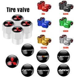 Carro pneu válvula de ar Caps, caules Cap, Mitsubishi Ralliart Evo X Grandis Lancer EX Outlander ASX competição, 4pcs