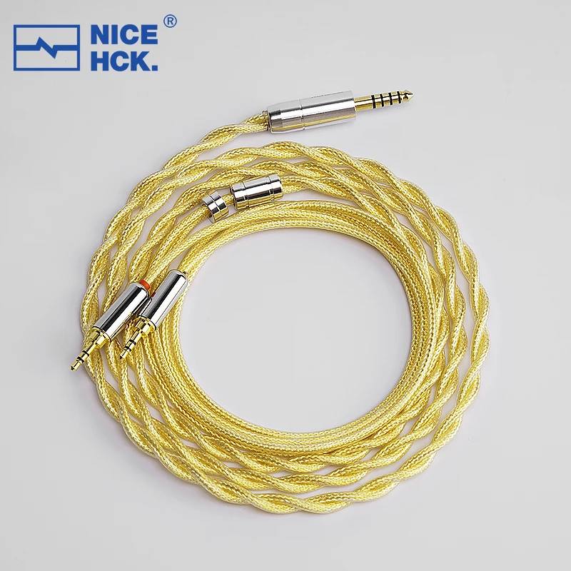 NiceHCK HeadCOAX Furukawa Copper Silver Alloy+8N Copper Foil+Silver Plated Headphone Cable 4.4mm HD650/Dual 3.5mm 2.5mm HD600