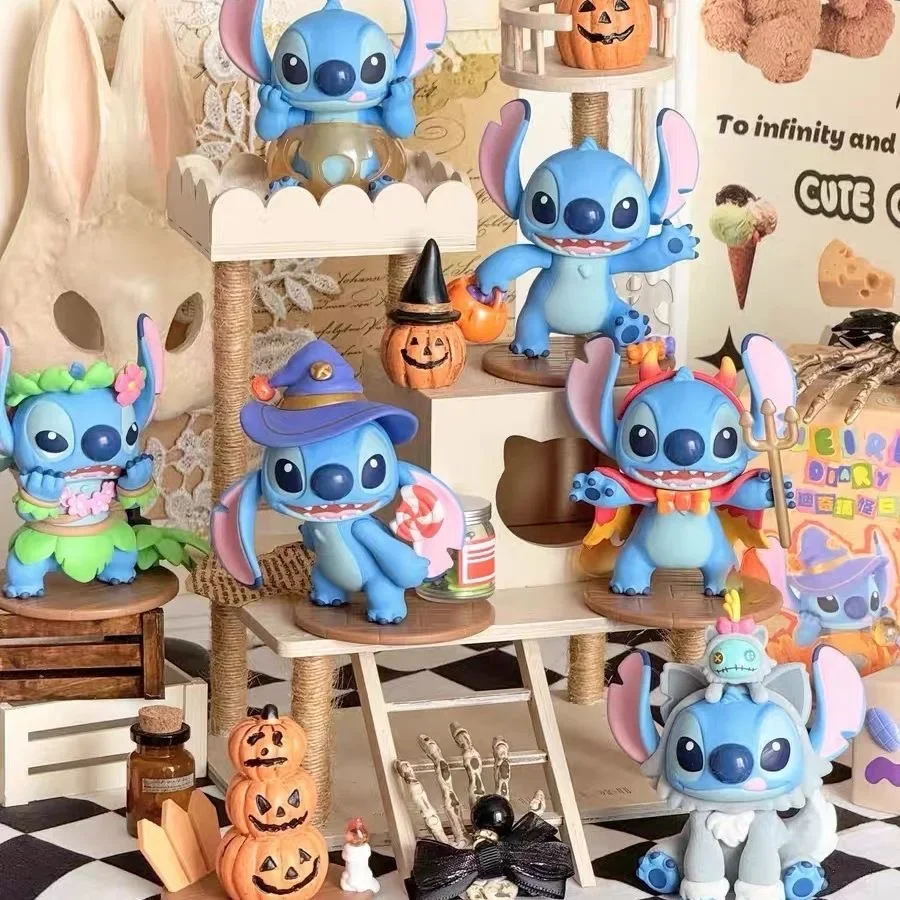 Lilo & Stitch กล่องตาบอด Stitch ตลกตุ๊กตาน่ารักการ์ตูน Surprise กล่อง Figuras อะนิเมะเดสก์ท็อปตกแต่งสําหรับเพื่อน