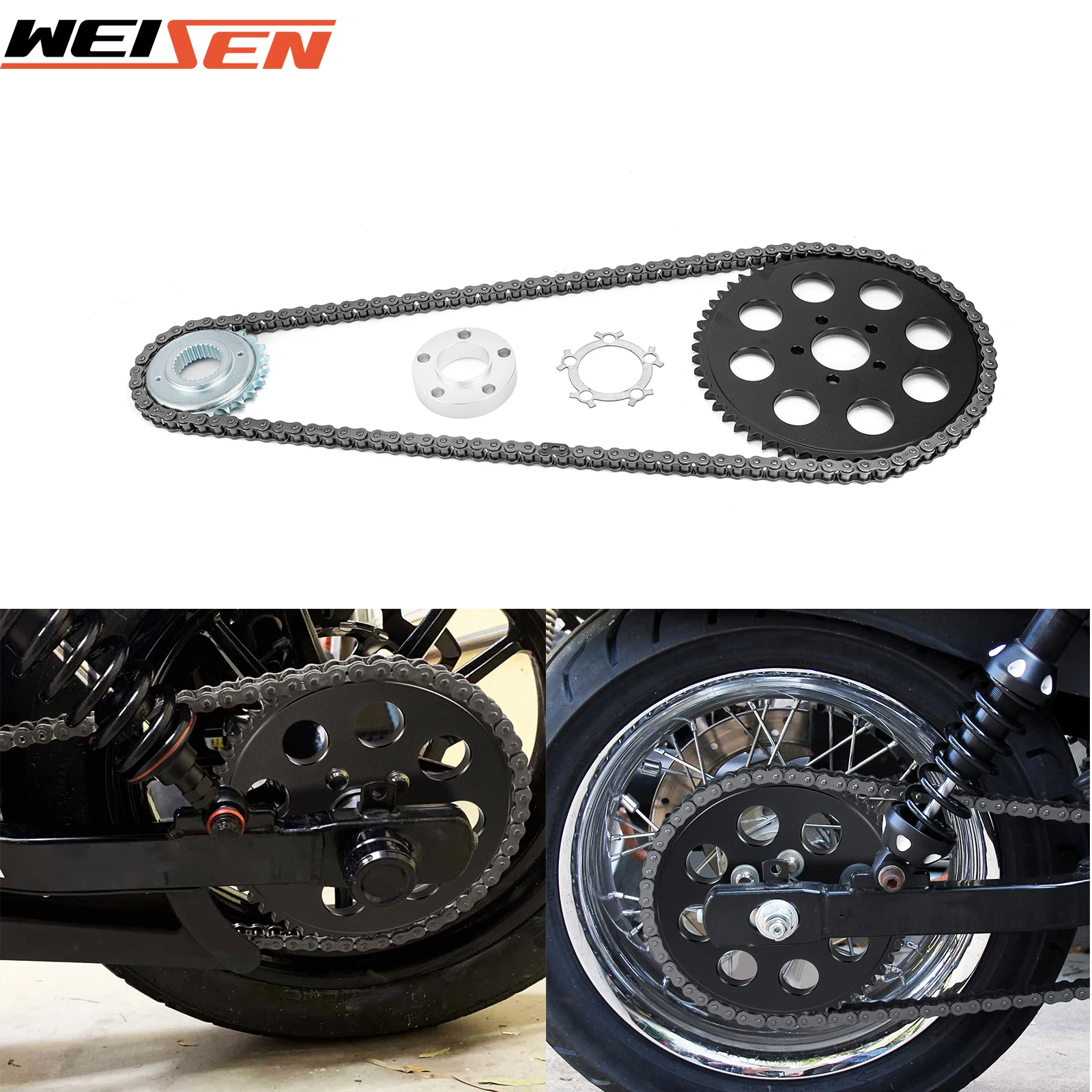 

Motorcycle Chain Drive Conversion Kit Rear Front Sprocket for 2006-2017 Harley-Davidson Dyna Twin CAM SUPER GLIDE、STREET BOB