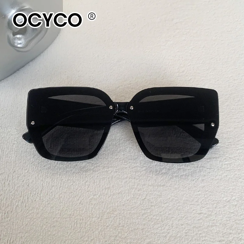 Trendy Quadratische Sonnenbrille Männer Frauen Designer Luxus Marke Große Rahmen Sonnenbrille UV400 Mode Vintage Brillen für Reisen – Detail 6