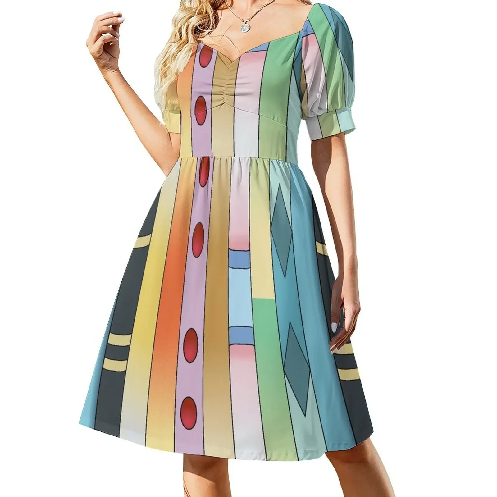 

Spectrum of Eeveelution Short-Sleeved Dress luxury evening dress woman for wedding Women's dress