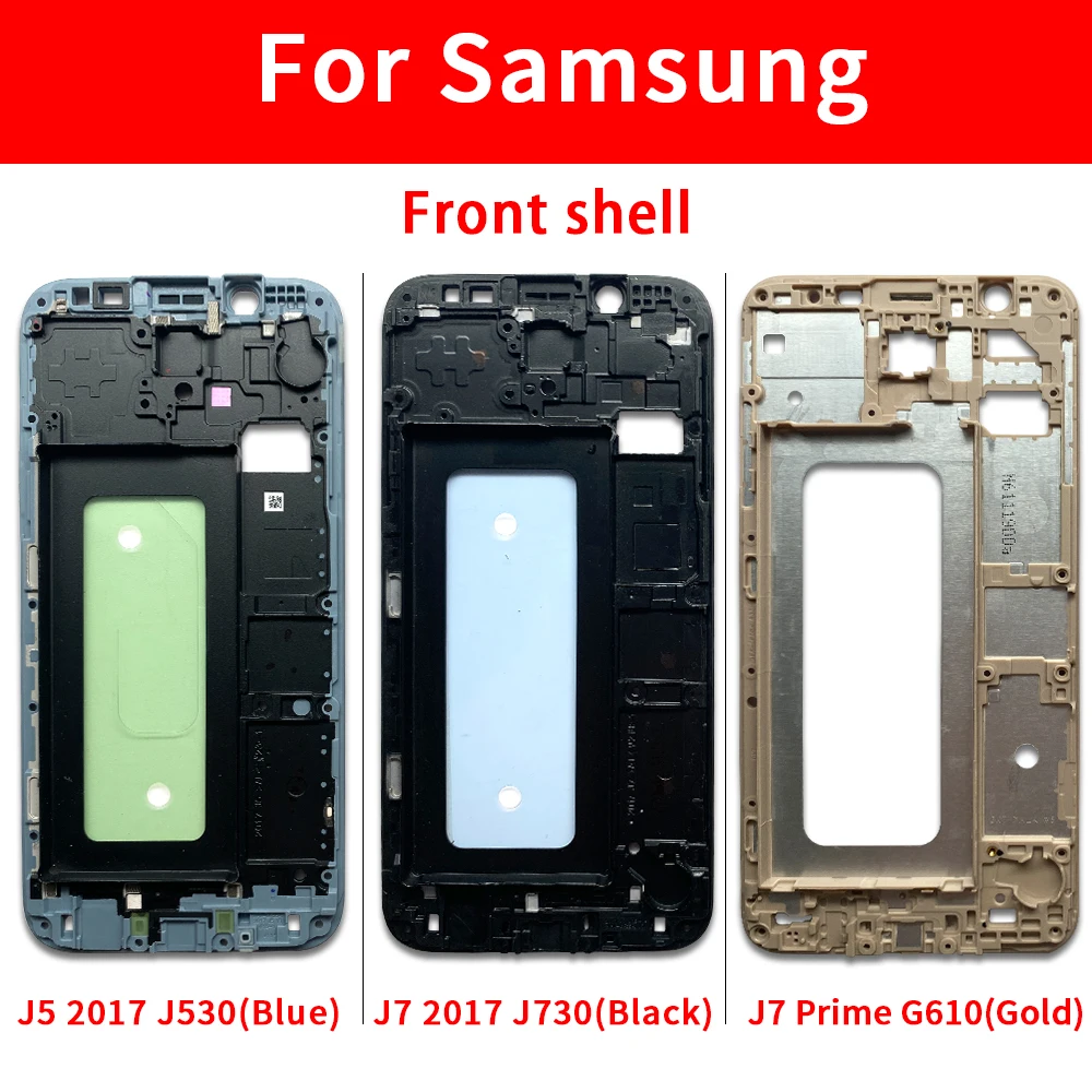 10Pcs For Samsung J5 J7 2017 J530 J730 J5 J7 Prime G570 G610 Front Housing LCD Frame Bezel Plate