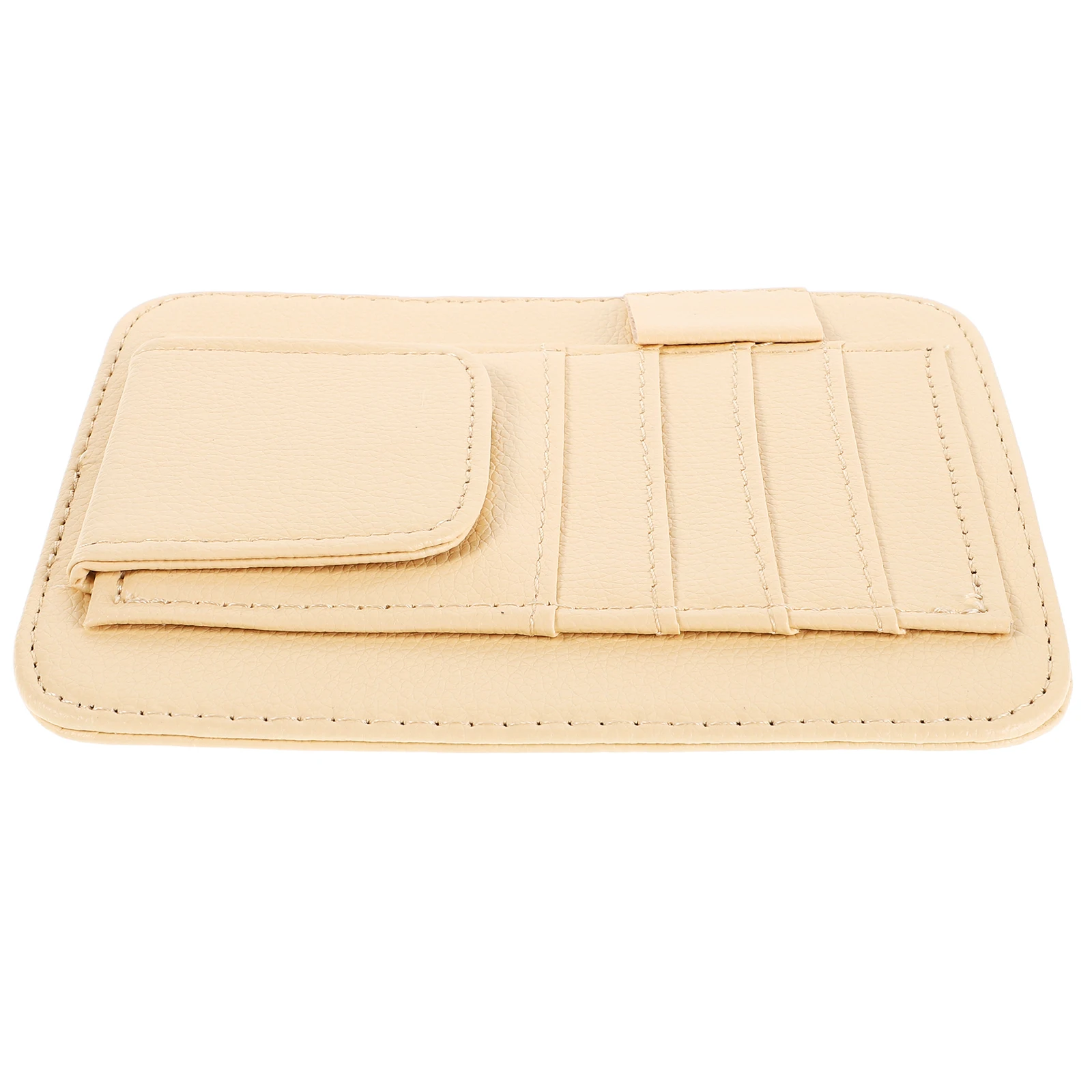 

Car Ticket Holder Multifunctional Sun Visor Document Organizer Sunglass Clip Car Backseat Storage Beige Cd Pocket Glasses Case