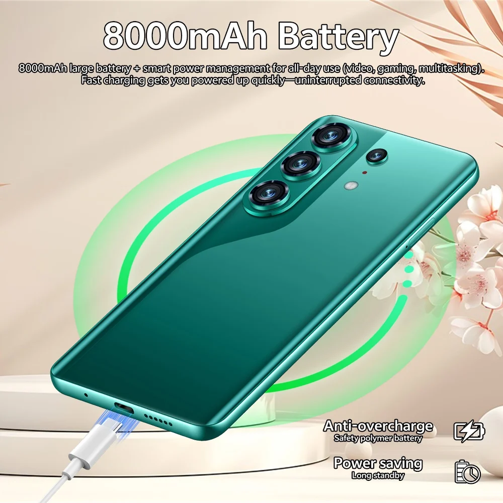 K-Touch Smartphone C27 Ultra 8000mAh Battery Mobile Phones Android 15 Face ID Unlock Cell Phone 5G Dual SIM 7.3inch Full Display 22GB+2TB 16+48MP Cellphones