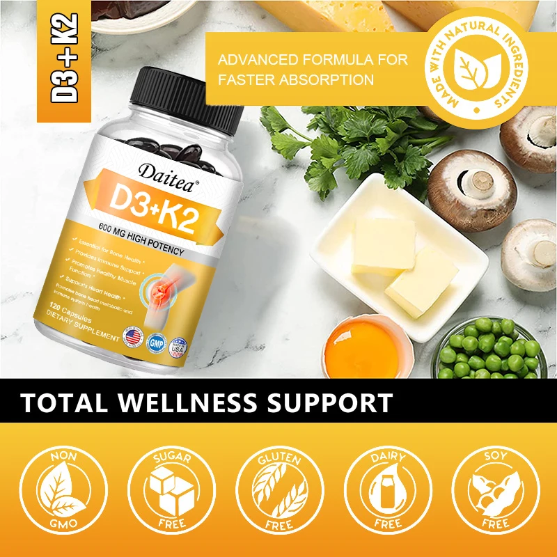 Vitamin D3+K2 Supplementation Supports Bone and Heart Health, Increases Energy, and Supports Joint Health