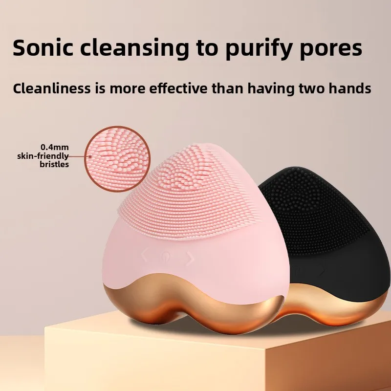 Silicone Cleanser Electric Face Wash Machine Cleaning Brush Pore Introducer Vibration Massager Cleansing Brush