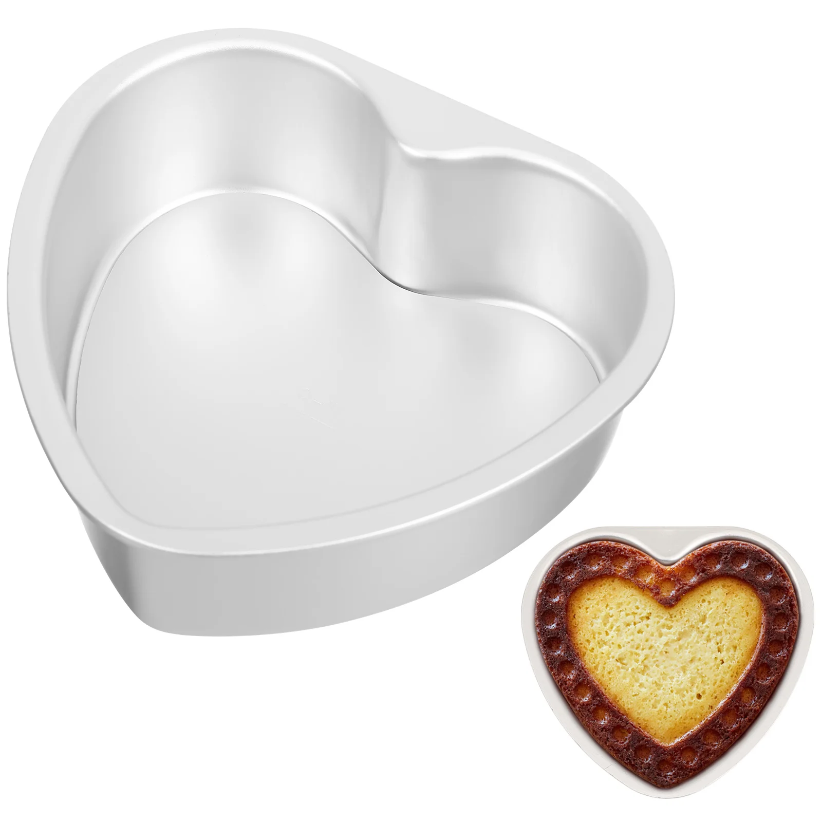 6-inch High-quality Thickened Heart-shaped Live Bottom Cake Mold Pan Anodized Aluminum Removable Bread Loaf