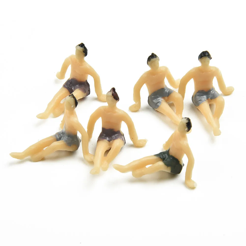 Create a Fun Filled Miniature Pool Party with 40pcs 175 HO Scale Seaside Visitors Model Swimming People Figures