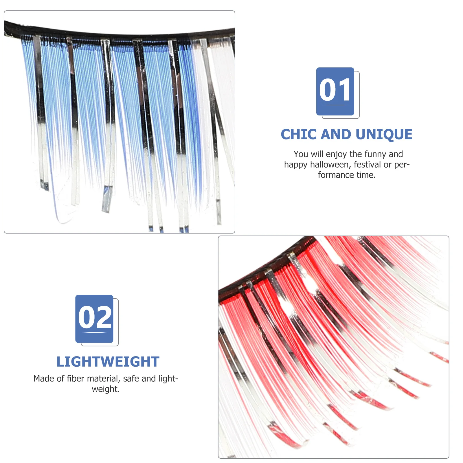 3 أزواج من الرموش المزيفة بتصميم مجعد خفيف الوزن لمهرجان أزياء الهالوين وإكسسوارات العين الجذابة #3