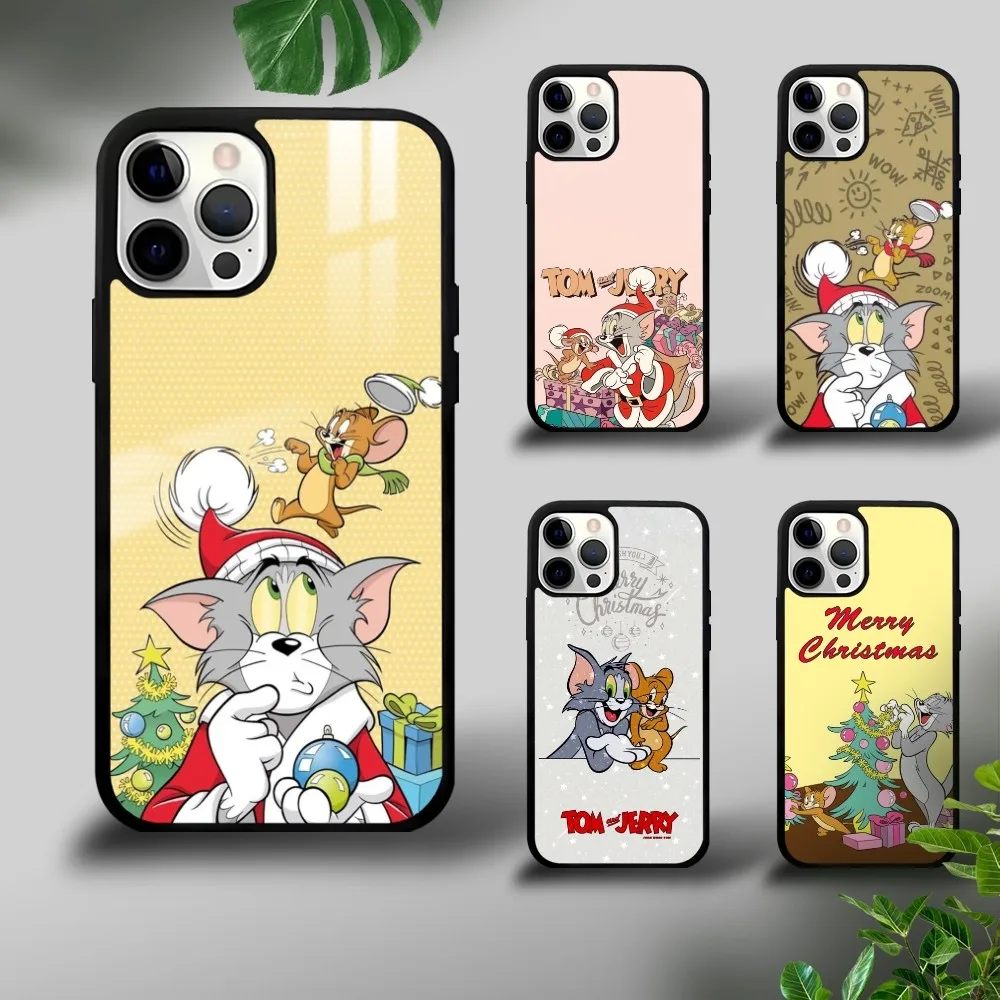 Christmas T-Tom J-JerryS Phone Case For IPhone 16 15 14 13 12 11 Pro Xs Max Mini Plus Celulares Hard Funda