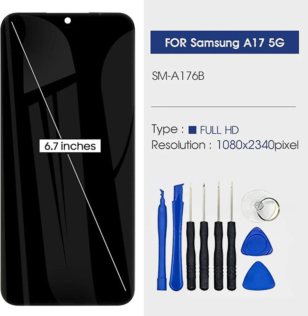 AMOLED Display For Samsung Galaxy A17 5G 90Hz A176B 100% Tested Easy Installation Zero Dead Pixel Digitizer Assembly Pantalla