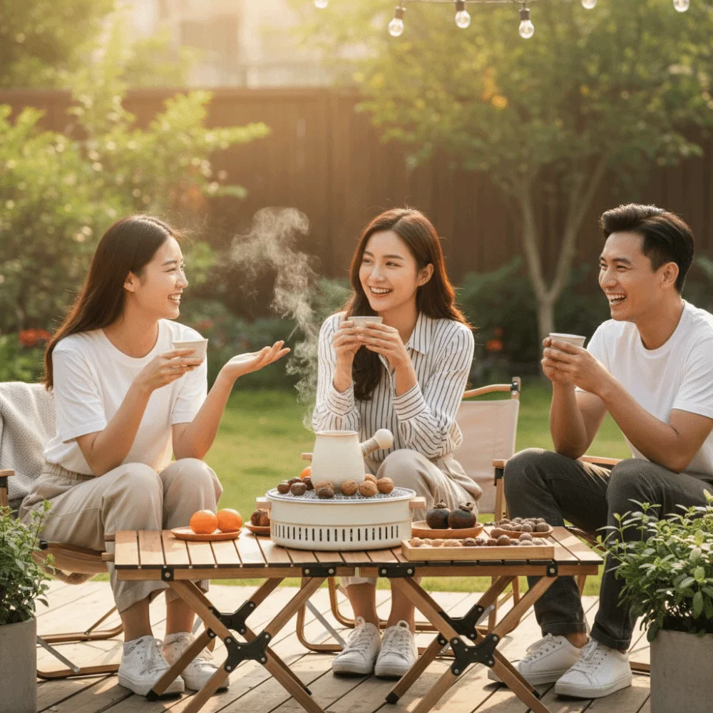 Uniform Thermal Conductivity Camping Baking Tray Lightweight Design High Temperature Resistant Charcoal Grill Portable Size