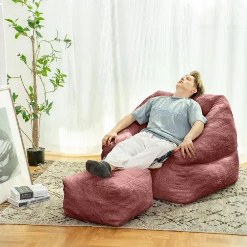 

Bean Bag Chair Tufted Soft Stuffed Filler For Sofa Cozy Comfy Fluffy Lazy BeanBag Memory Foam For Dorm Apartment Living Room